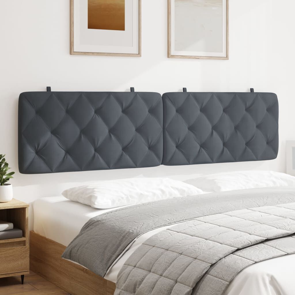 vidaXL Headboard Cushion Dark Grey 193 cm Velvet