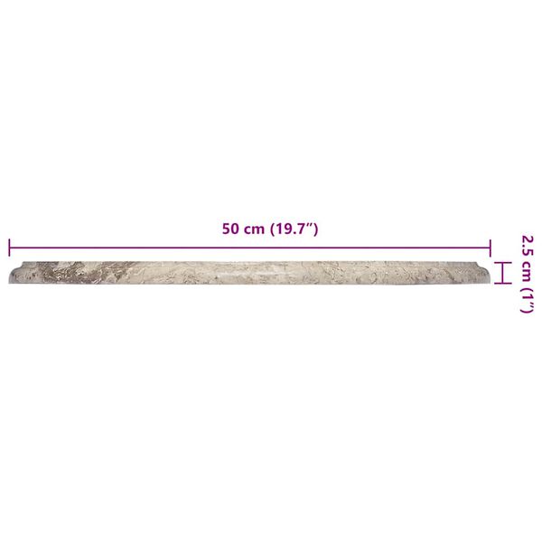 vidaXL Table Top Grey Ø50x2.5 cm Marble