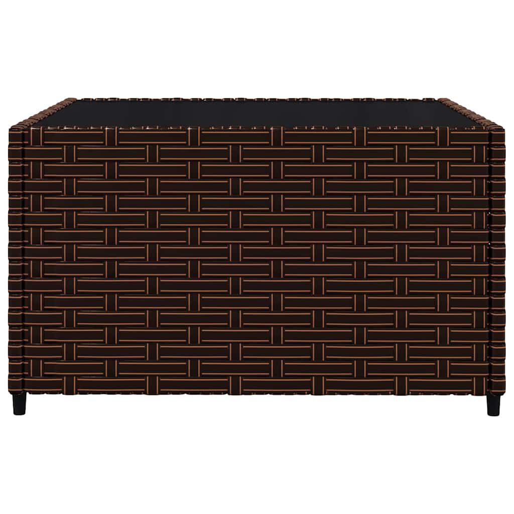 vidaXL 3 Piece Garden Lounge Set with Cushions Brown Poly Rattan