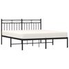 vidaXL Metal Bed Frame without Mattress with Headboard Black 150x200cm