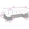 vidaXL Garden Sofa Set 7 pcs Black and turquoise 289 x 124 x 85 cm