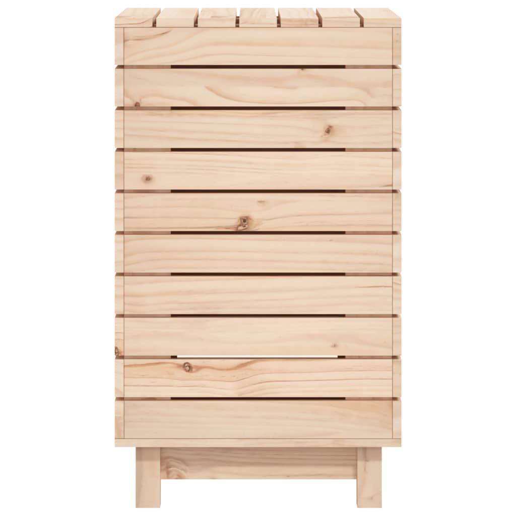 vidaXL Laundry Basket 44x44x76 cm Solid Wood Pine