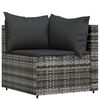 vidaXL 3 Piece Garden Lounge Set with Cushions Grey Poly Rattan