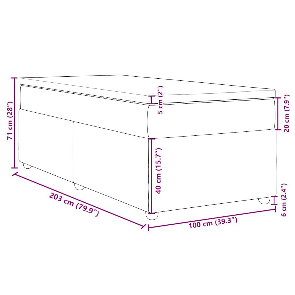 vidaXL Box Spring Bed with Mattress Light Grey Twin XL Fabric