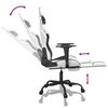 vidaXL Gaming Chair with Footrest White and Black Faux Leather