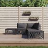 vidaXL 5 Piece Garden Lounge Set with Cushions Anthracite Steel