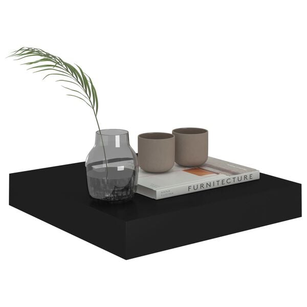 vidaXL Floating Wall Shelf Black 23x23.5x3.8 cm MDF
