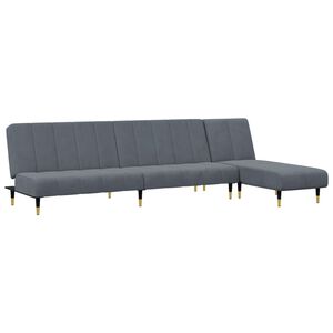vidaXL 2 Piece Sofa Set Dark Grey Velvet