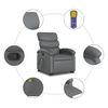 vidaXL Stand up Massage Recliner Chair Grey Faux Leather
