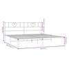 vidaXL Metal Bed Frame without Mattress with Headboard White 193x203cm