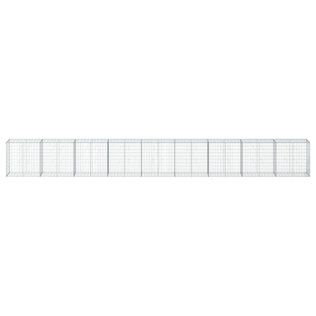 vidaXL Gabion Basket with Cover 900x50x100 cm Galvanised Iron