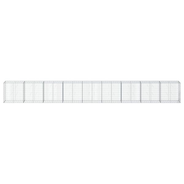 vidaXL Gabion Basket with Cover 900x50x100 cm Galvanised Iron
