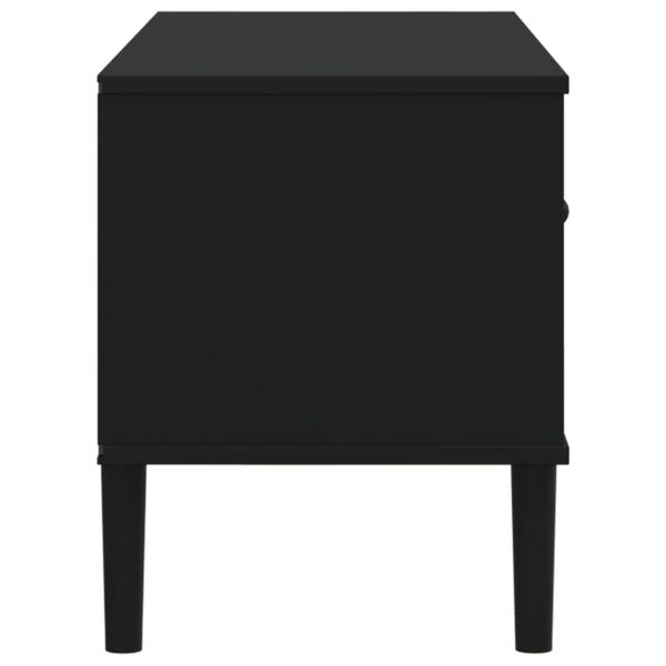 vidaXL TV Cabinet SENJA Rattan Look Black 106x40x49cm Solid Wood Pine