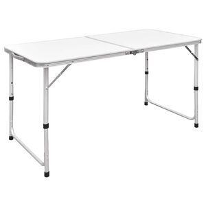 vidaXL Foldable Camping Table Height Adjustable Aluminium 120 x 60 cm
