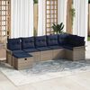 vidaXL Garden Sofa Set 7 pcs Grey and navy 297.5 x 132.5 x 85 cm