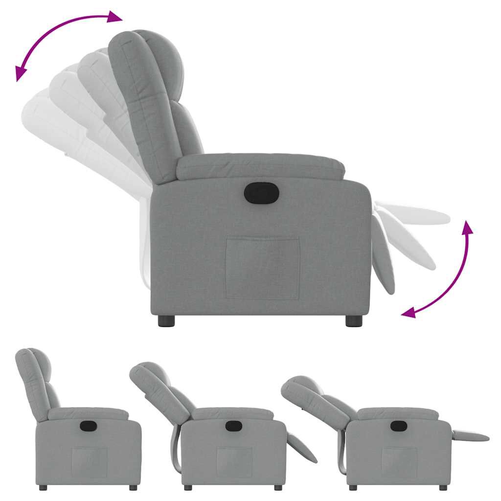 vidaXL Recliner Chair Light Grey Fabric