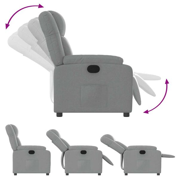 vidaXL Recliner Chair Light Grey Fabric