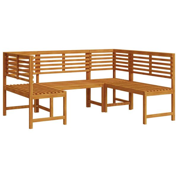 vidaXL Garden Bench Set 3 pcs Brown Solid acacia wood
