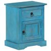 vidaXL Bedside Table Solid Mango Wood 40x30x50 cm Blue