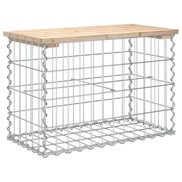 vidaXL Garden Bench Gabion Design 63x31.5x42 cm Solid Wood Pine