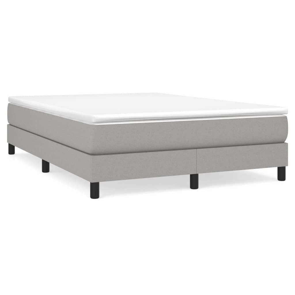 vidaXL Bed Frame without Mattress Light Grey Queen Fabric (US Only)