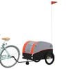 vidaXL Bike Trailer Black and Orange 45 kg Iron