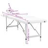 Creme White Foldable Massage Table 4 Zones with Aluminium Frame