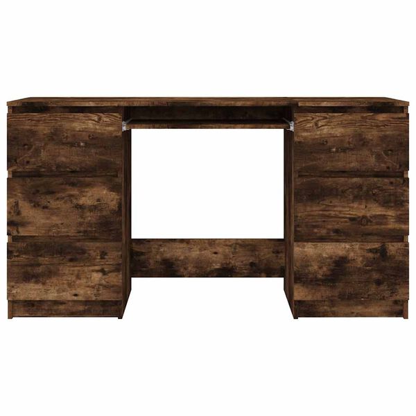 vidaXL Writing Desk Smoked Oak 140x50x77 cm Engineered Wood