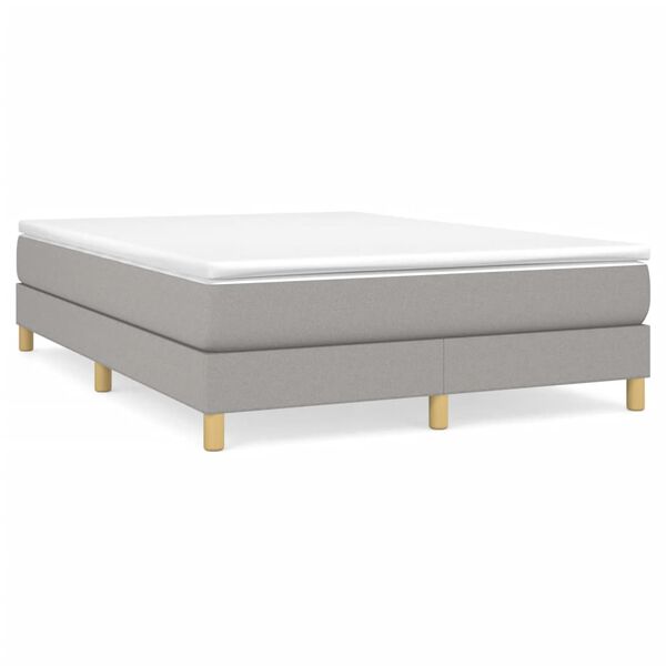 vidaXL Bed Frame without Mattress Light Grey Queen Fabric (US Only)