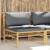 vidaXL Garden Middle Sofa with Dark Grey Cushions Bamboo