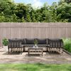 vidaXL 7 Piece Garden Lounge Set with Cushions Anthracite Poly Rattan