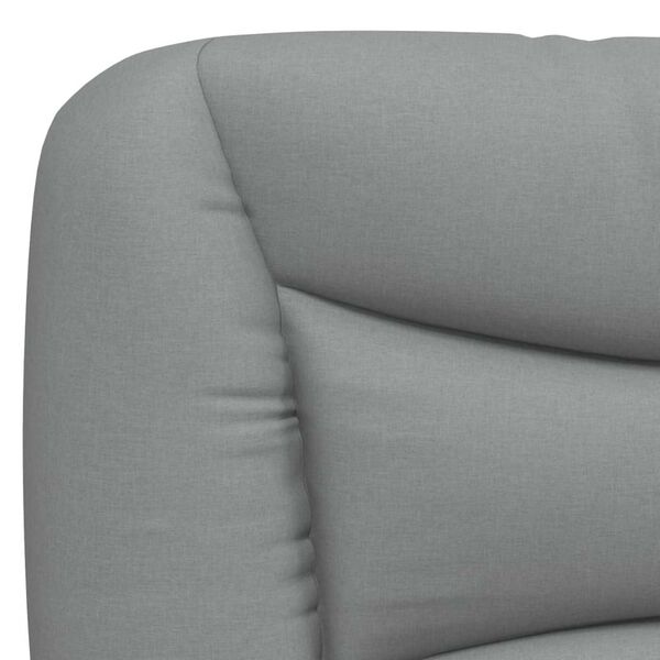 vidaXL Bed Frame with LED without Mattress "Hvar" Light Grey 137x190 cm Fabric