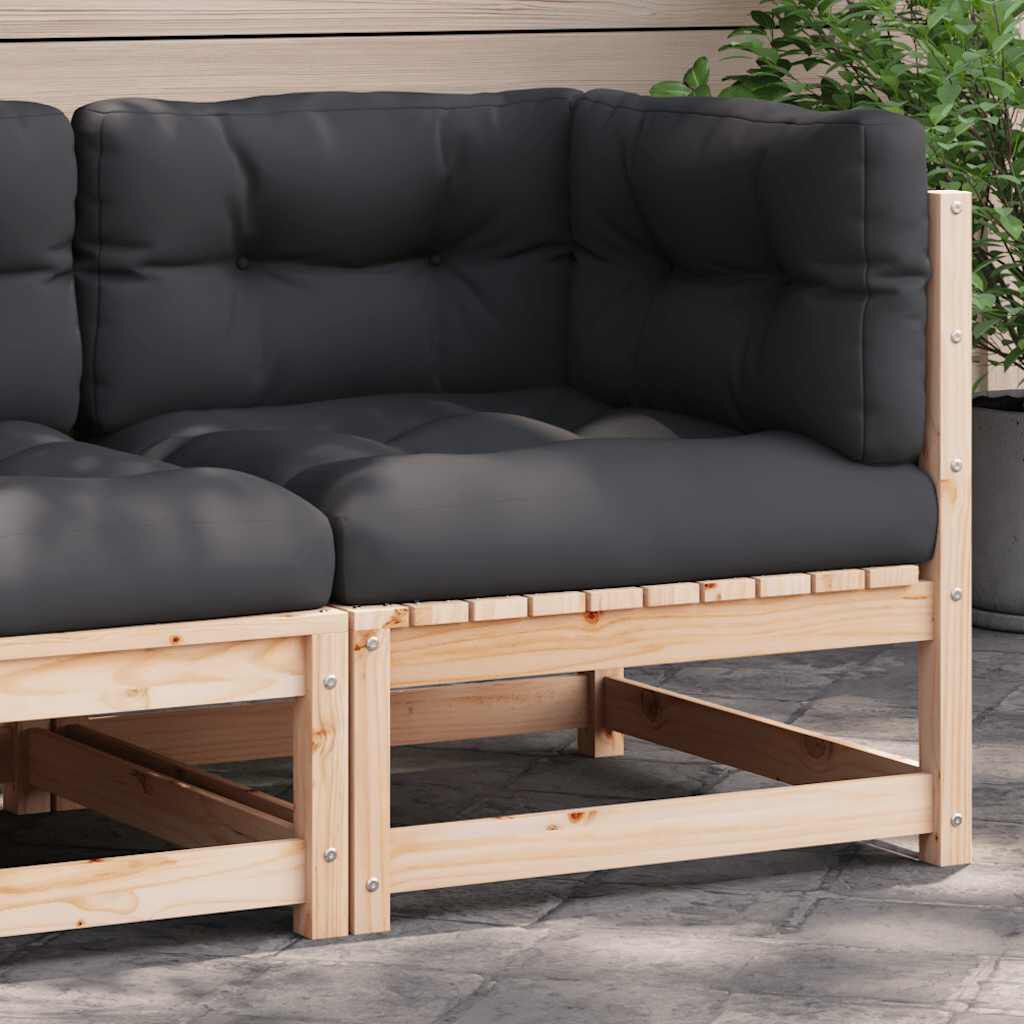 vidaXL Garden Sofa Corner with Cushions Solid Wood Pine