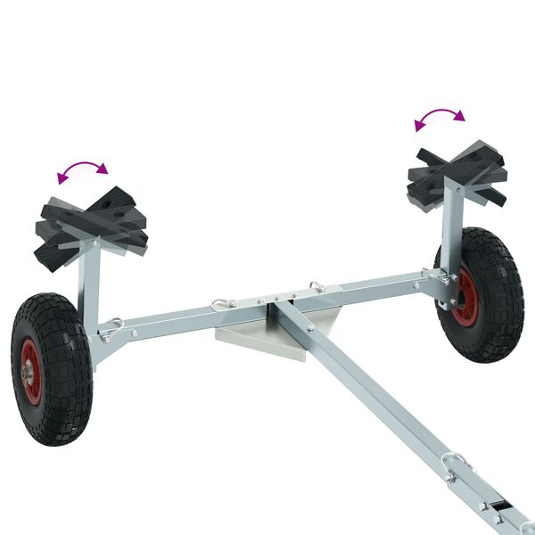 vidaXL Boat Trailer with 3 Wheels, Foldable and Adjustable, 160 kg Steel