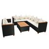 vidaXL 5 Piece Garden Lounge Set with Cushions Poly Rattan Black