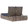 vidaXL Double Sun Lounger with Cushions Grey Poly Rattan