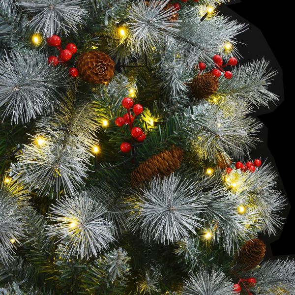 vidaXL Artificial Hinged Christmas Tree 300 LEDs 210 cm