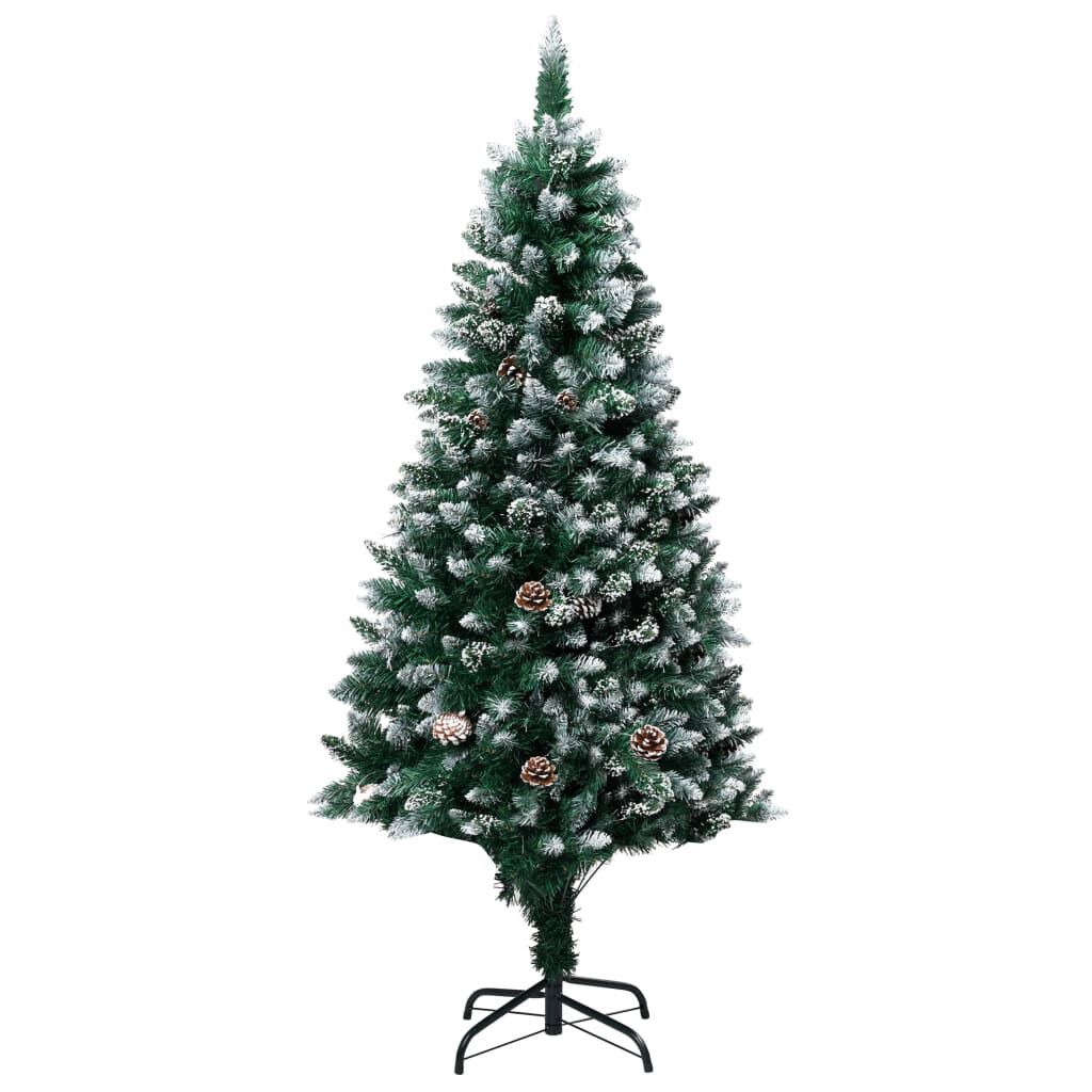 vidaXL Artificial Pre-lit Christmas Tree with Ball Set&Pine Cones 210 cm