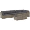 vidaXL 8 Piece Garden Lounge Set with Cushions Grey Poly Rattan