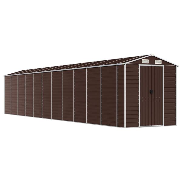 vidaXL Garden Shed Brown 191x980x198 cm Galvanised Steel