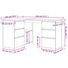 vidaXL Corner Desk Sonoma Oak 145x100x76 cm Engineered Wood