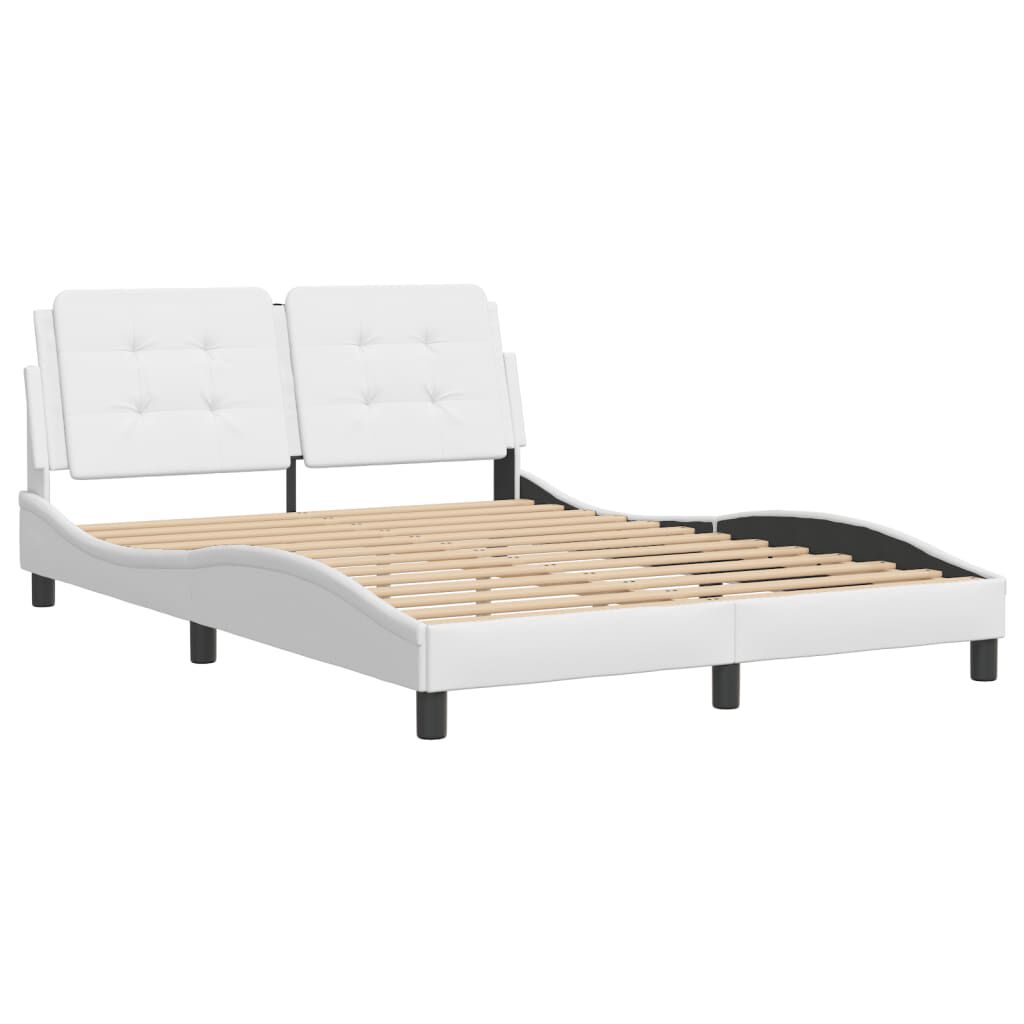 vidaXL Bed Frame without Mattress White 137x190 cm Faux Leather