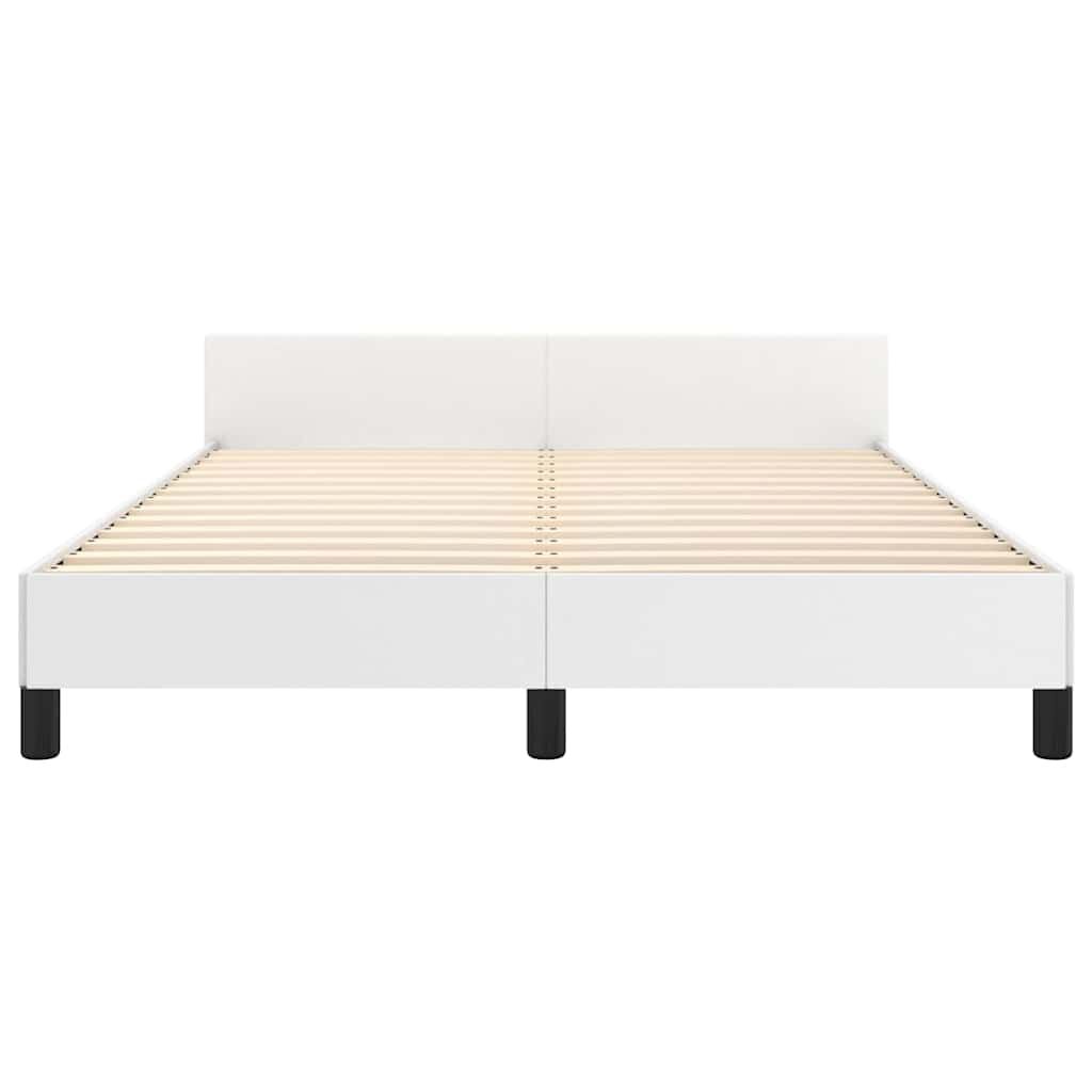 vidaXL Bed Frame without Mattress White Full Faux Leather