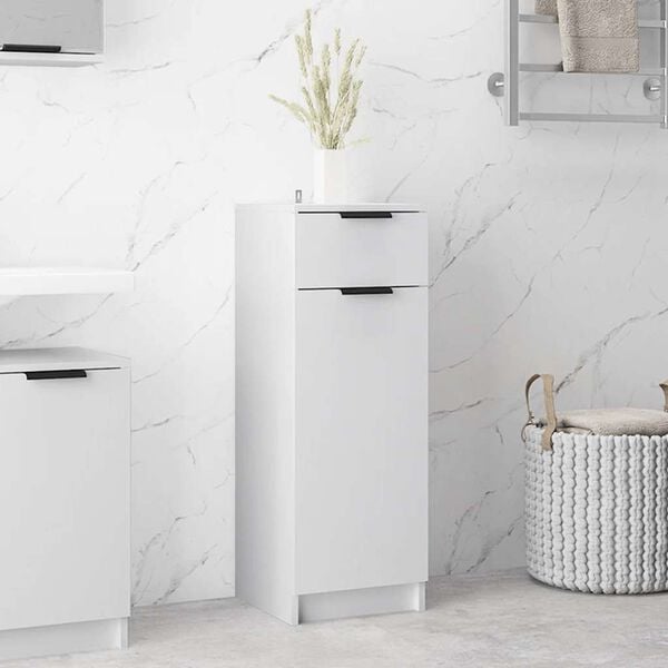vidaXL Bathroom Cabinet White 32x33.5x90 cm Engineered Wood