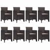 vidaXL Garden Dining Set 9 pcs Brown Polt rattan