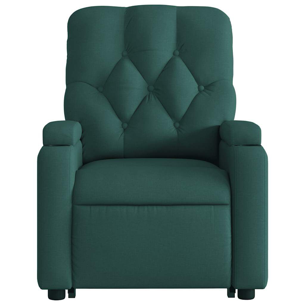 vidaXL Stand up Massage Recliner Chair Dark Green Fabric
