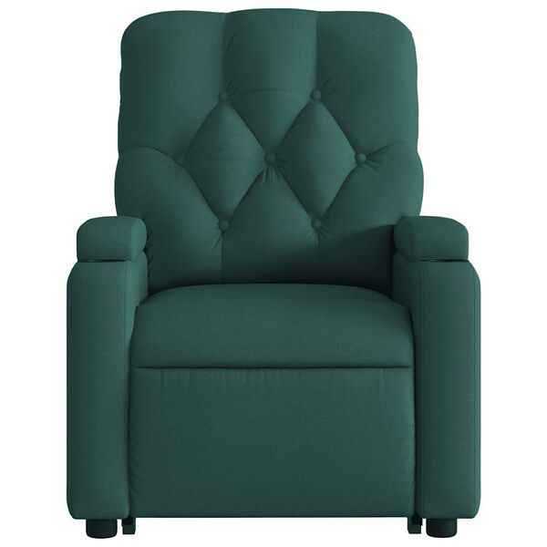 vidaXL Stand up Massage Recliner Chair Dark Green Fabric