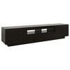 vidaXL TV Cabinet with LED Lights Black 180x35x40 cm