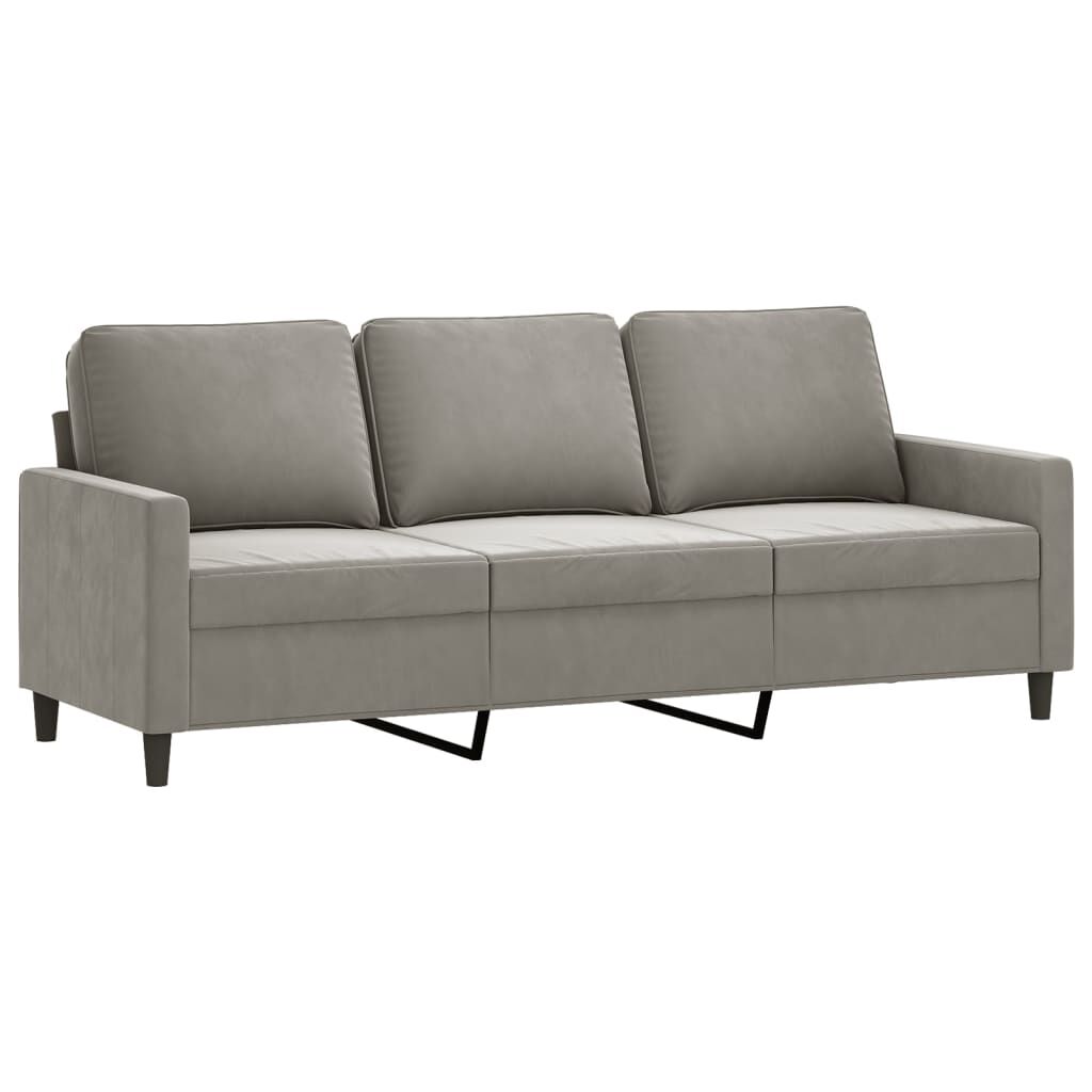 vidaXL 2 Piece Sofa Set with Cushions Light Grey Velvet