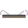 vidaXL Sunbeds 2 pcs with Table Grey Poly Rattan